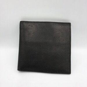 Men's Black Genuine Leather Wallet With Clear Plastic Photo Insert 4.25" x 4.50"